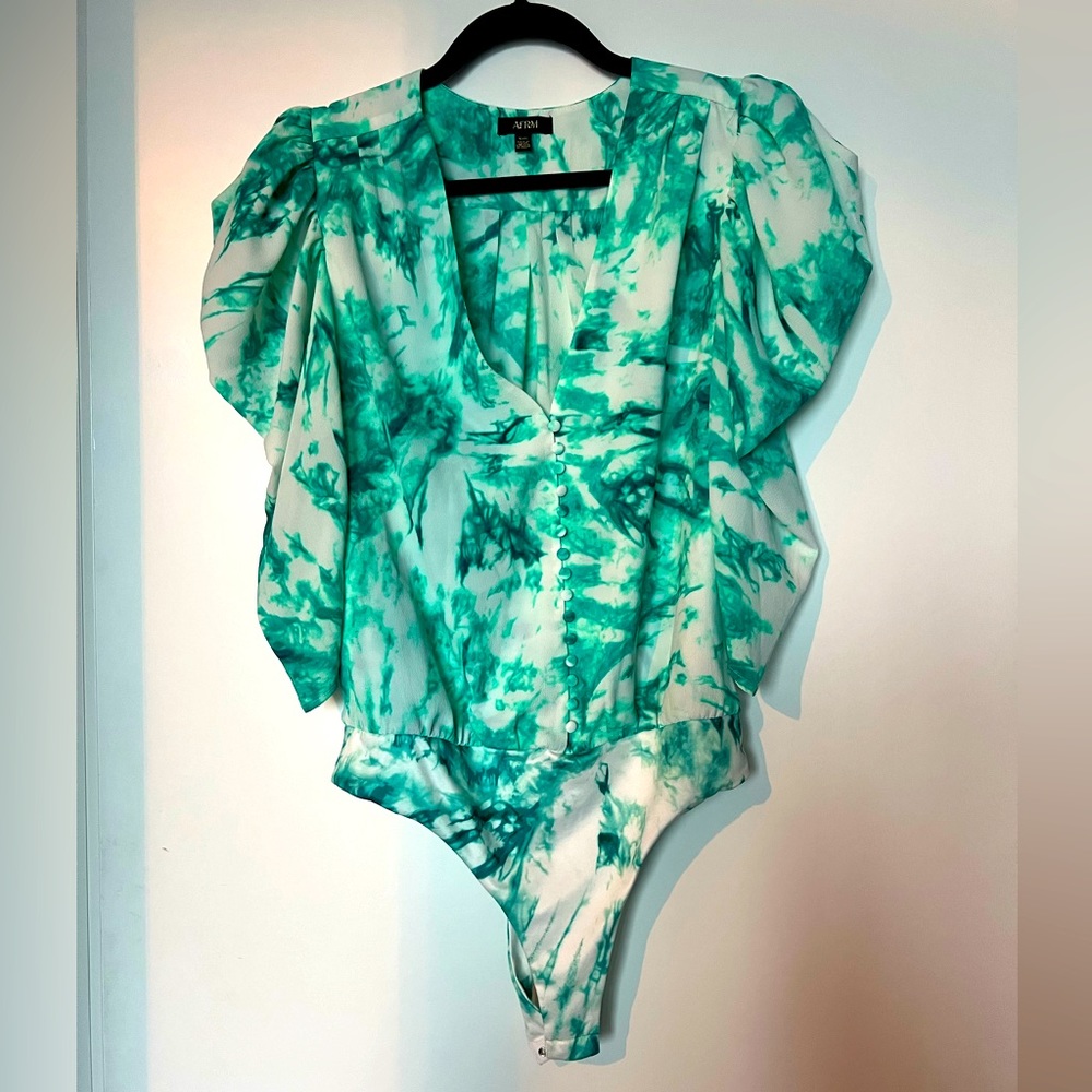 AFRM bodysuit sleeve and button detail